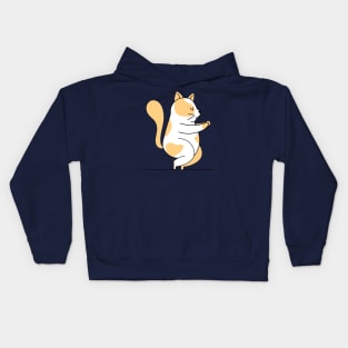 Cat yoga chair pose Kids Hoodie